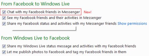 Enable facebook chat on live messenger