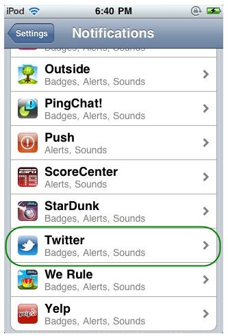 twitter push notification