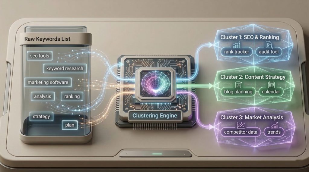 AI tools used for SEO keyword research and content optimization.