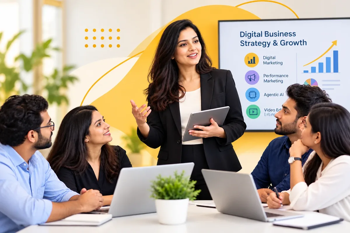 A STAENZ trainer running an AI and marketing workshop for a corporate team