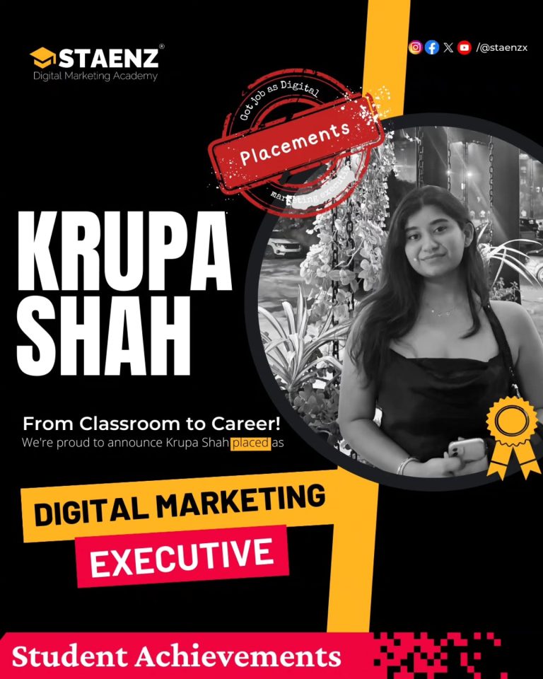 Krupa Shah, STAENZ placement